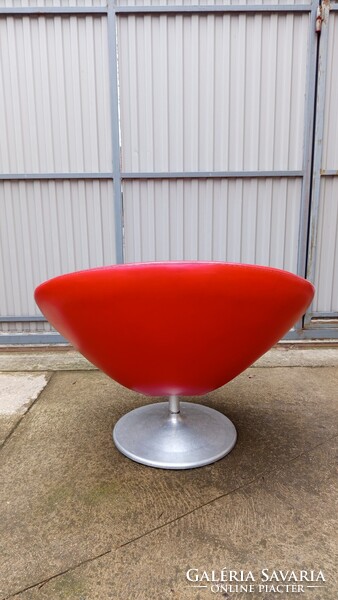 Eredeti, retro, modern (mid-century), piros RADAR forgó fotel eladó