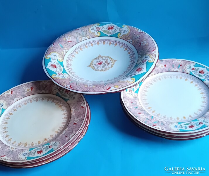 Sarreguemines ( francia ) 19. századi kerámia süteményes készlet