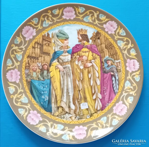 Wedgwood porcelán falitányér , Artur király esküvője , számozott példány