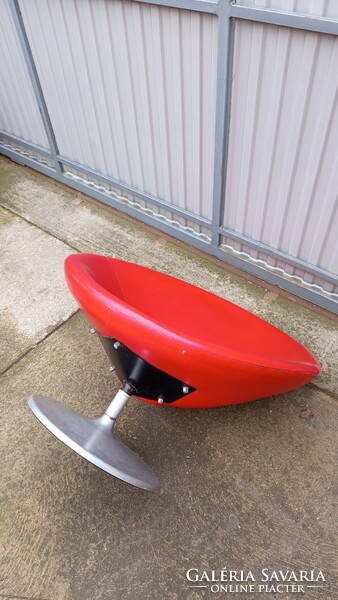 Eredeti, retro, modern (mid-century), piros RADAR forgó fotel eladó