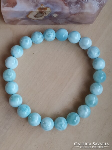 Top minőségű Larimár karkötő 9 mm-es szemekből