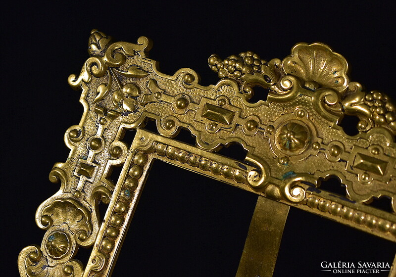 XX. sz ANTIK HISTORIZÁLÓ ASZTALI FOTÓ - FÉNYKÉP KERET ! TELJESEN RÉZ !!!