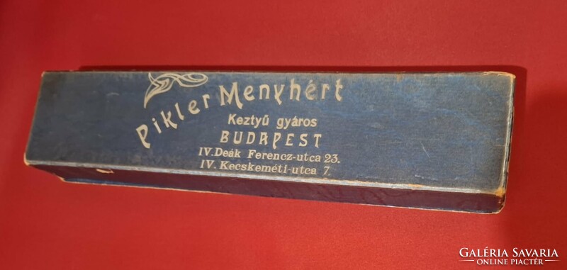 1900-as évek eleji magyar női bőrkesztyűk eredeti Pikler Menyhért dobozzal