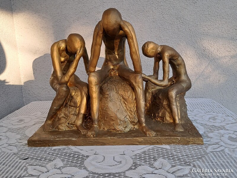 1,-Ft SZV szignós mestermű hatalmas szobor csoport