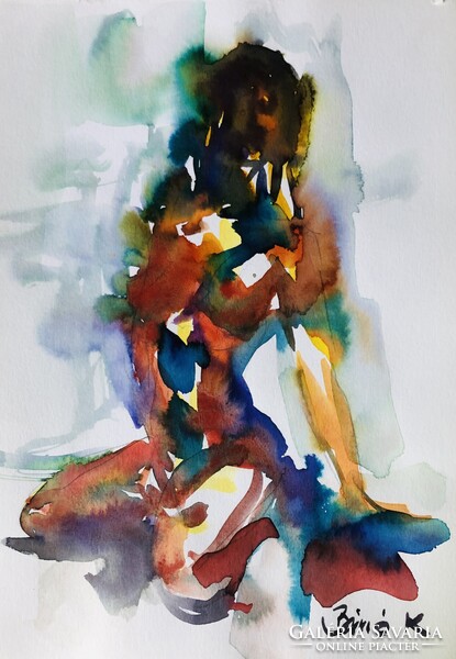 Ismeretlen szépség. Gyönyörű érzéki akvarell festmény