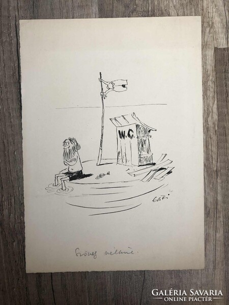 Egri László grafika - Hajótörött