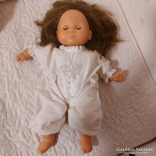 Götz baba eredeti, 43 cm, sorszámozott, hajas, alvós, barnaszemü