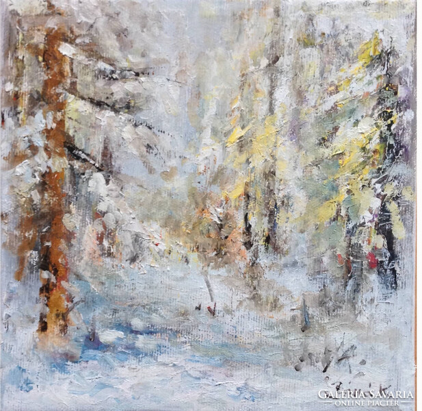 Téli fények. Winter lights art  by Konrad Biro olaj. Egy hét-egy esély!