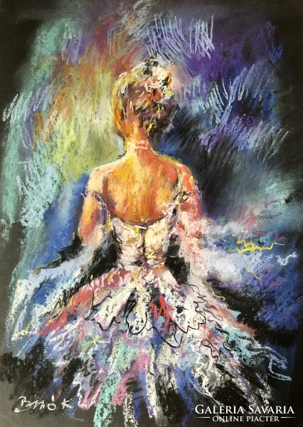 Balerina sorozat .Különleges pasztell festmény. Festményeimhez kérhető személyre szóló dedikáció is!