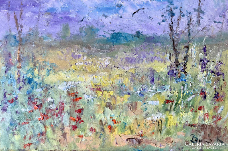 Esteledik art by Konrad Biro olaj.Természetközeli lírai tájkép. Egy hét-egy esély!