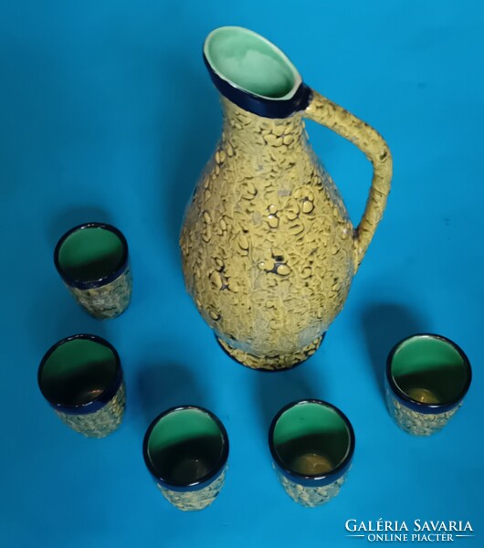Kerámia korsó 5 pohárral (1 hibás)