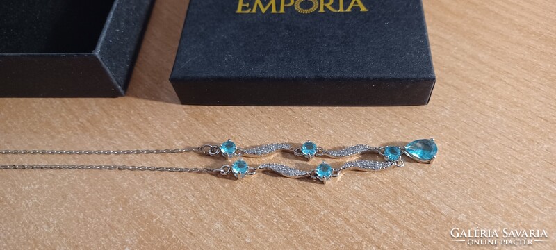 Újszerű, Türkiz "köves" Nyaklánc Dobozában, Emporia márkájú
