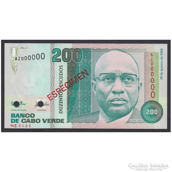 Cape Verde,200 escudos 1989 - SPECIMEN UNC