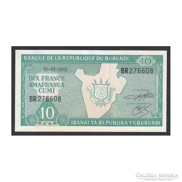 Burundi,10 francs 2003 UNC