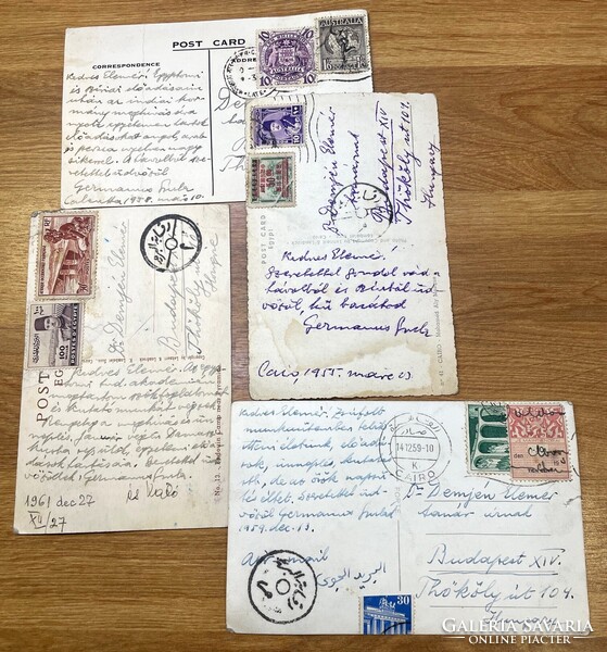 Germanus Gyula orientalista autográf képeslapjai régi kézirat Demján Elemérnek 1955-1966.