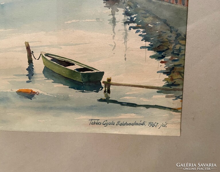 Watercolor portrait, Balatonalmádi (Gyula Takács, July 1967)