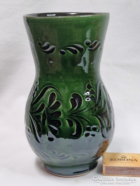 Jelzett Mezőtúri mázas kerámia váza hibátlan állapotban 20 cm. magas
