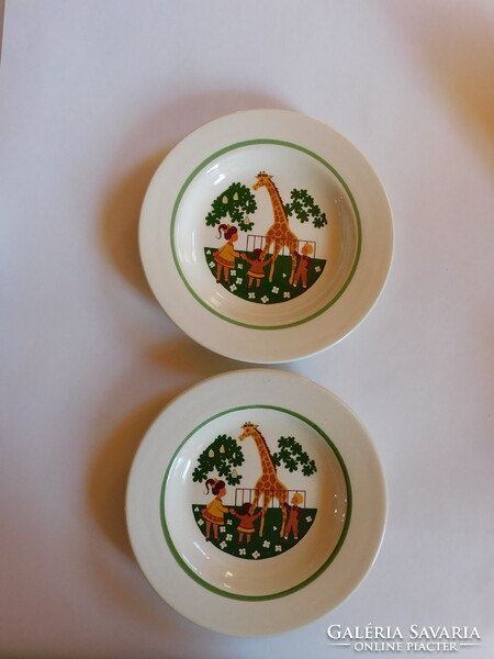 Retro NDK Veb Torgau állatkertes gyerektényér - zsiráf.