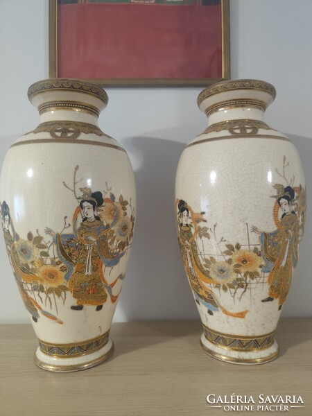 Antik japán satsuma váza pár