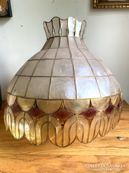 Mid-century kagyló csillár Tiffany jellegű