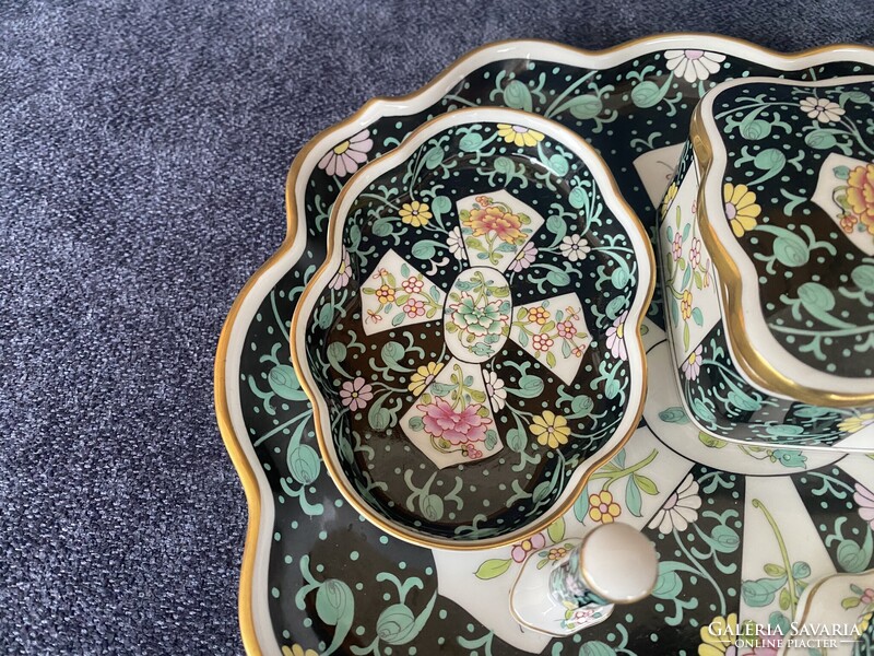 Herendi porcelán Siang Noir (SN) cigaretta szett