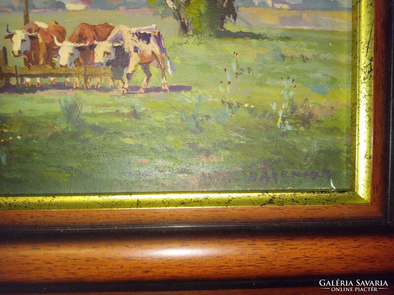 Hárencz János (1899-1969) - Itatás- tájkép - festmény