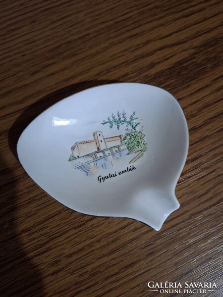 Aquincum gyulai emlék porcelán hamutartó,  hamutál. Hibátlan. Jelzett