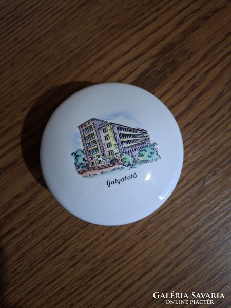 Aquincum porcelán cukortartó avagy bonbonier. Galyatető emlék.. 9,8 cm. Hibátlan és jelzett