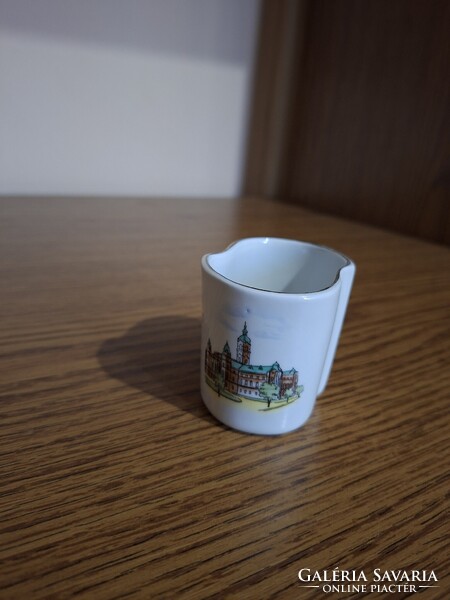 Aquincumi porcelán emlék cigaretta/fogvájó tartó. Győr. Hibátlan. Jelzett