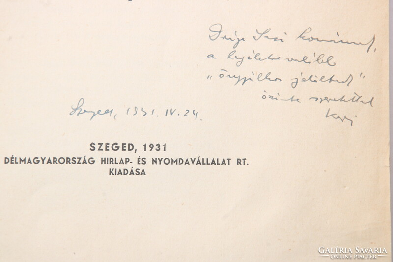 1931 - Dedikált Berczeli Anzelm Károly Ádám bukása. Versek Buday György fametszeteivel illusztrált!