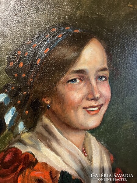 Ivanácz Zsolt - Hölgy virágokkal..58x68cm +kerete