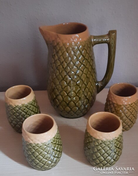 Retro boros korsó+4 db pohár