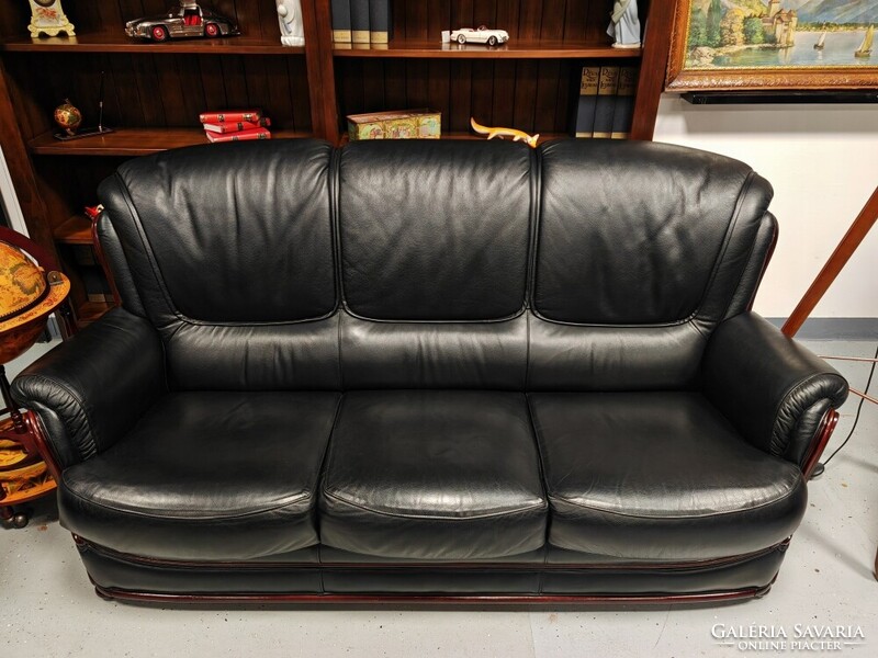 Klasszikus angol bőr ülőgarnitúra kanapé + 2 db. fotel gyönyörű , újszerű szép állapotban