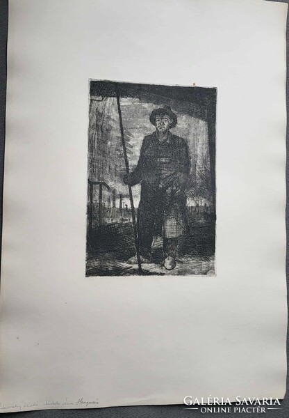 Lukovszky László – Miskolc város: Hengerész, nagyméretű rézkarc