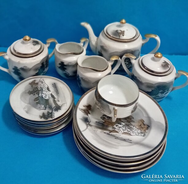 HAYASI Kutani , Japán reggeliző készlet , kézi festett