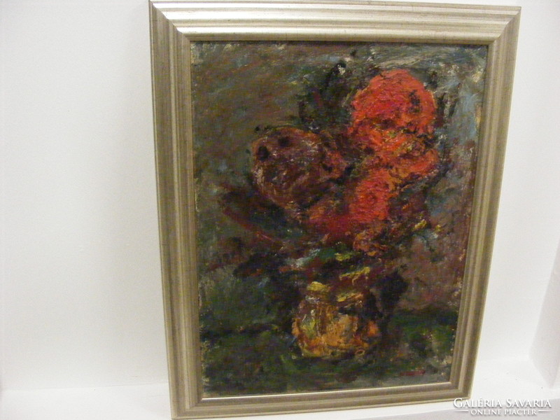 Konfár Gyula  Virágcsendélet olajfestmény