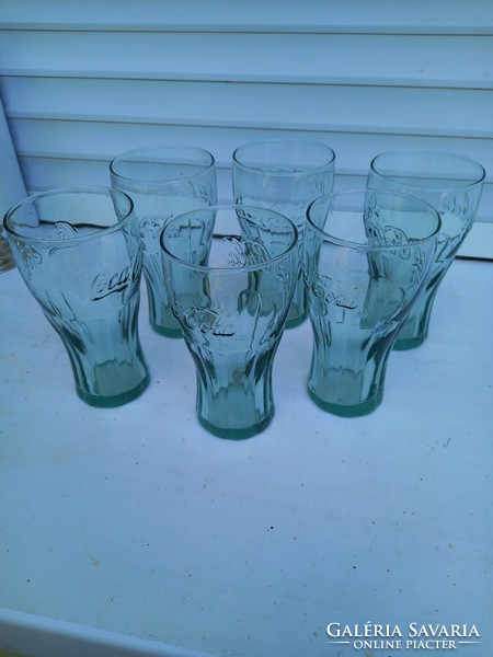 6 db zöld Coca-Cola pohár