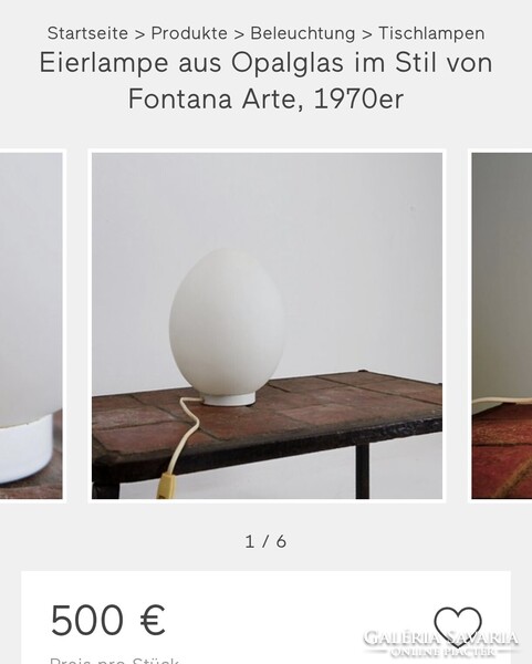 Fontana Arte Uovo tojás asztali lámpa ALKUDHATÓ