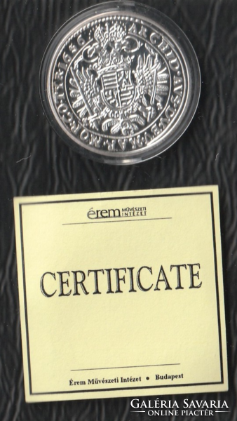 Történelmi féltallérok utánveretben III. Ferdinand féltallérja 1656