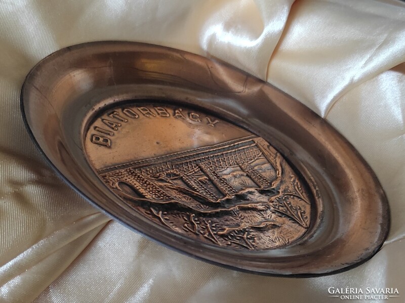 Biatorbágy emlék tárgy dísz tál vörös réz Nincs Minimál Ár!