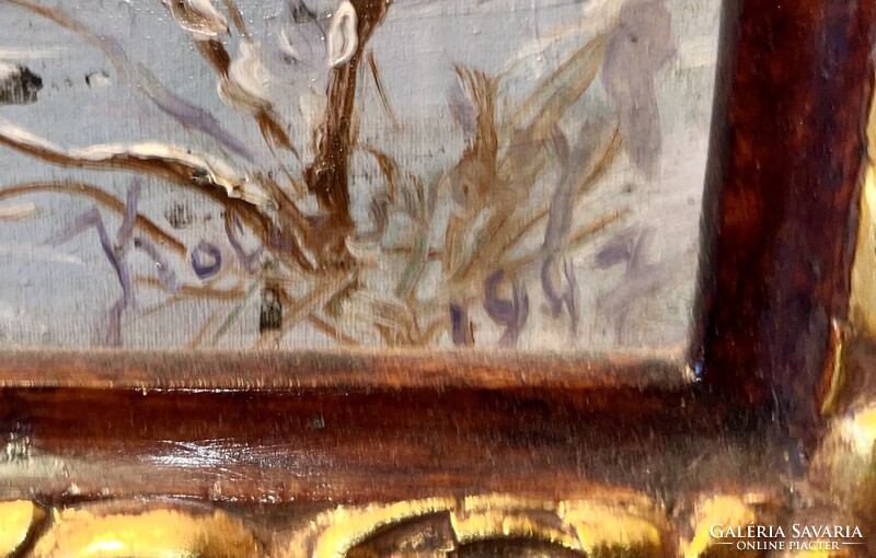 Kolozsváry Pál: Téli  jelenet szekérrel  (1947)