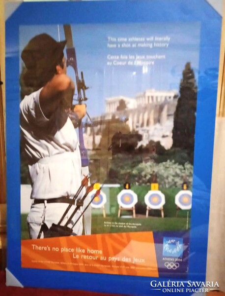 50 cm x70 cm Framed poster of the 2004 Athens Olypics. Great for collectors
