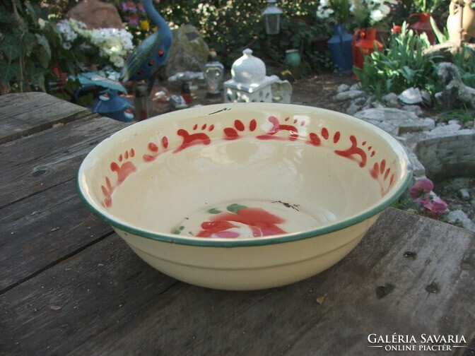 Régi konyhai tárgy zománcozott tányér