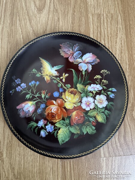 Álomszép gyűjtői rózsás porcelán dísztányér Bradex.