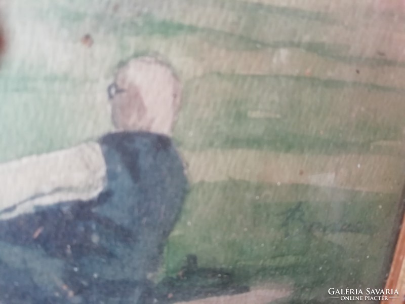 Régi romantikus kép jelzett 38 cm x 29 xmFeltőltés folyamatos!!