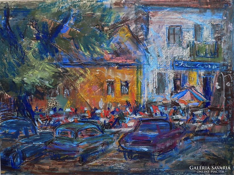 Hován László 1920-1990 Eredetiség igazolással SZÁMLÁVAL " Újpesti piac"