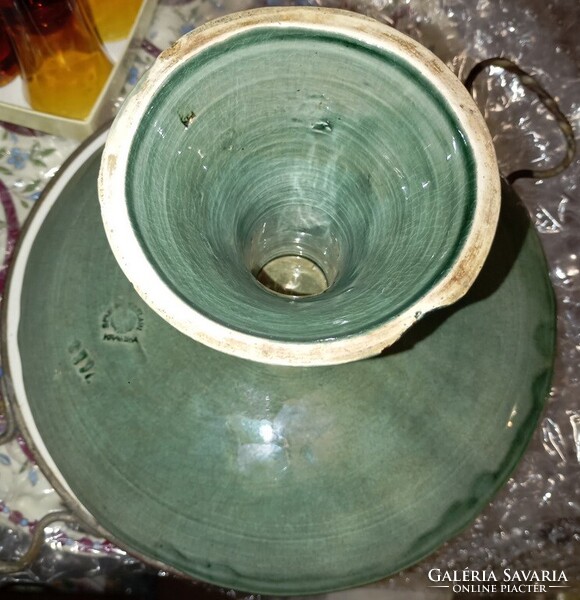 ANTIK  TALPAS TÁL SEMI-PORCELÁN  gyümölcs KÍNÁLÓ  - Art&Decoration