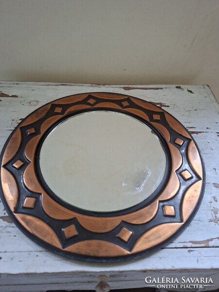 Iparművészeti réz tükör