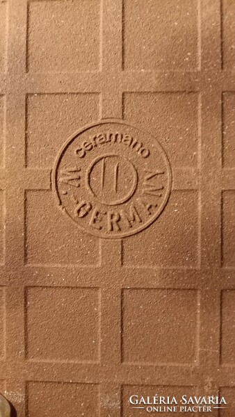 Ceramano West Germany falicsempe kerámia fali kép - Digitalis purpurea - Piros gyűszűvirág