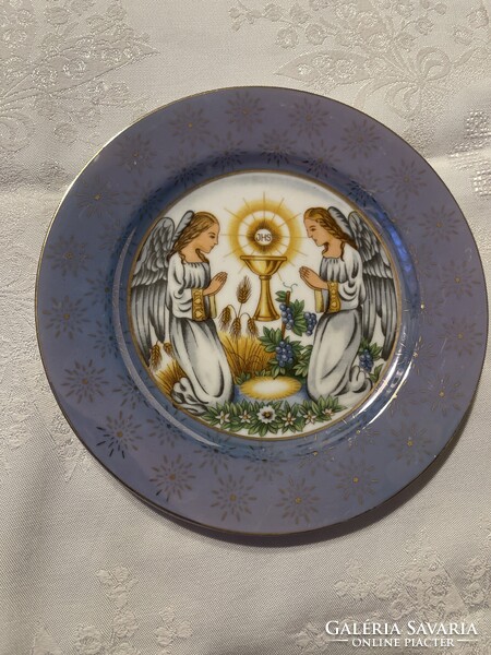 Angyalos porcelán dísztányér.